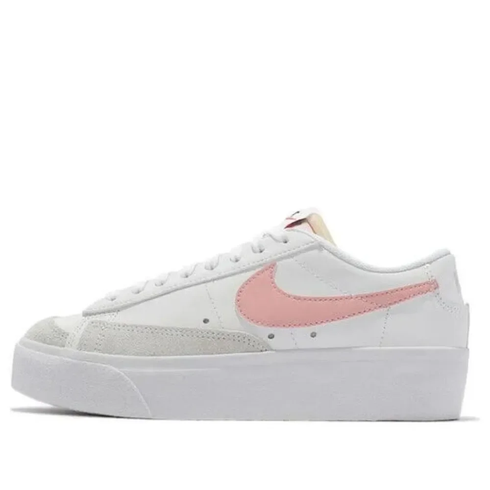 Nike Blazer Low Platform DJ0292-103 Women's White/Pink Glaze Skate Shoes JC725 - Picture 1 of 9